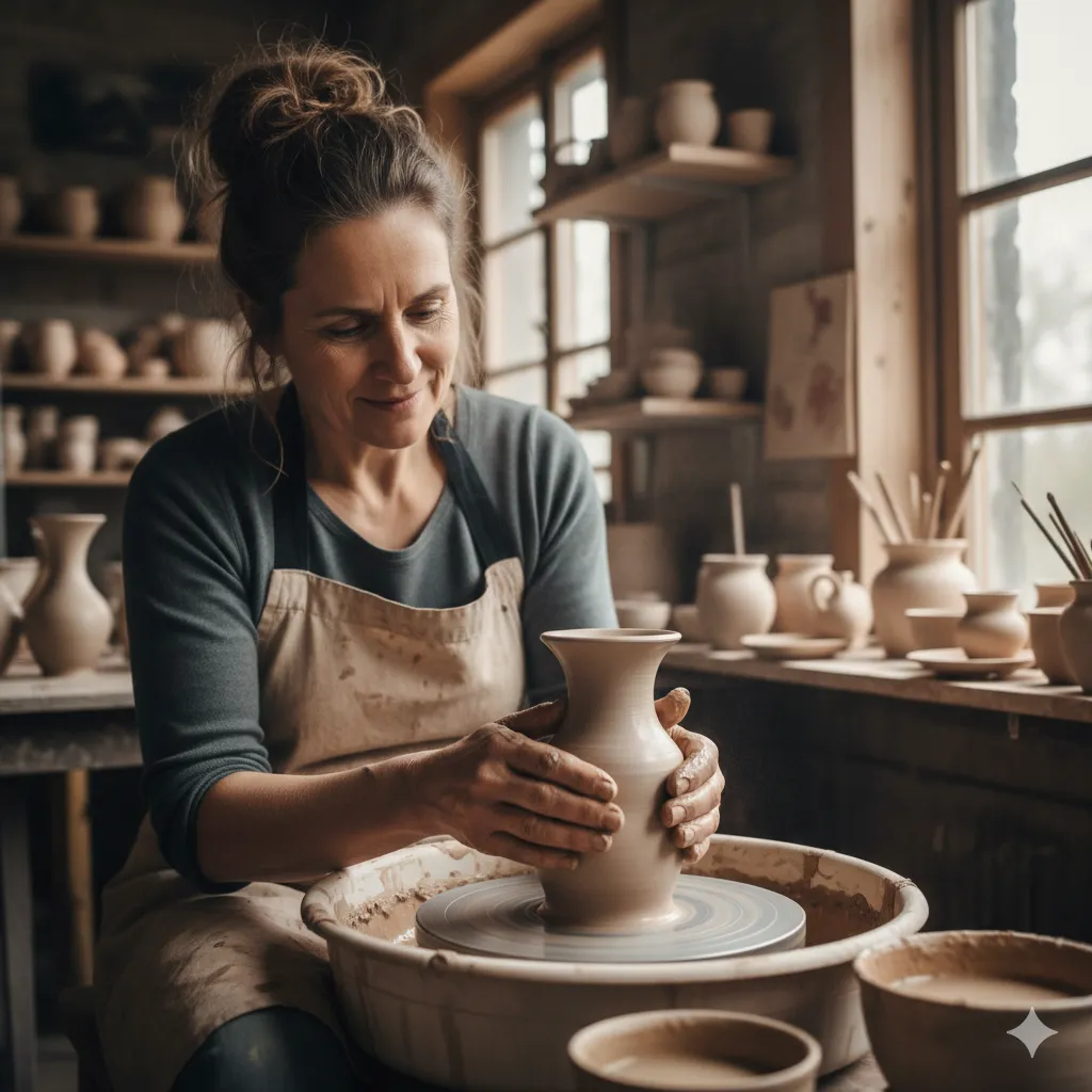 Artisan creating handmade item